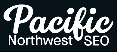 Pacific Northwest SEO logo with a modern design, blue background, and white font